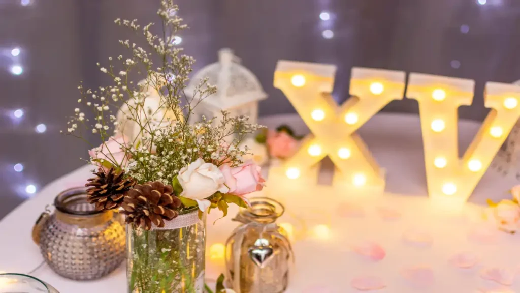 Centros de mesa para 15 anos no blog Dica Pronta